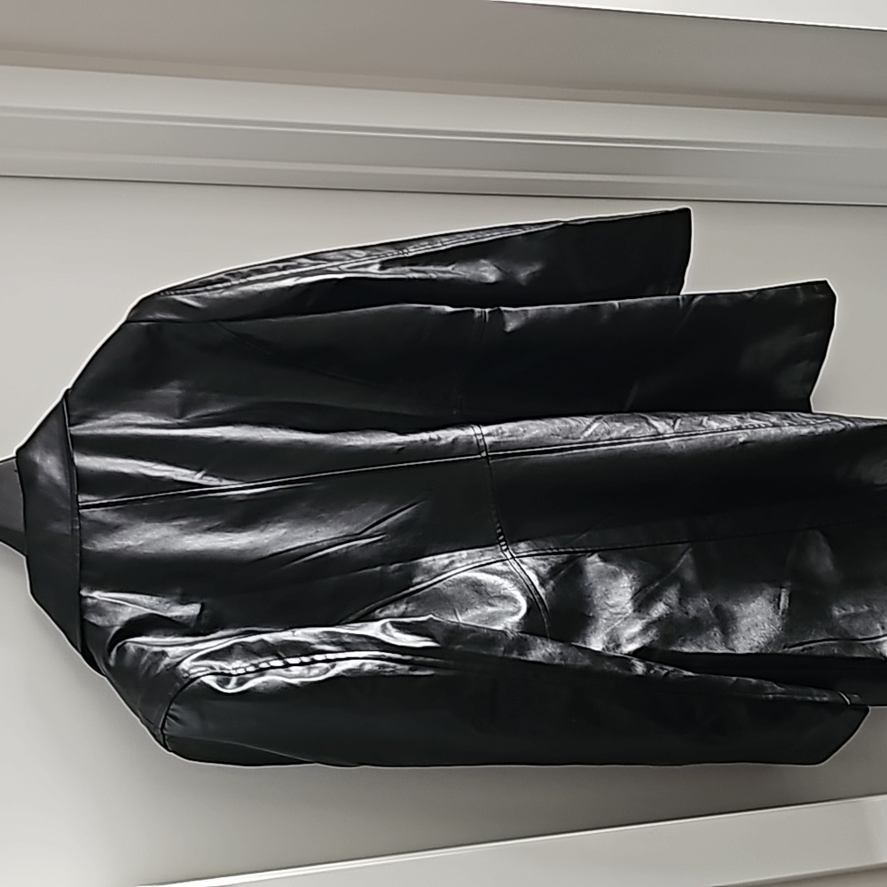 Black Leather Fall/Spring/Summer Jacket - Picture 3 of 3